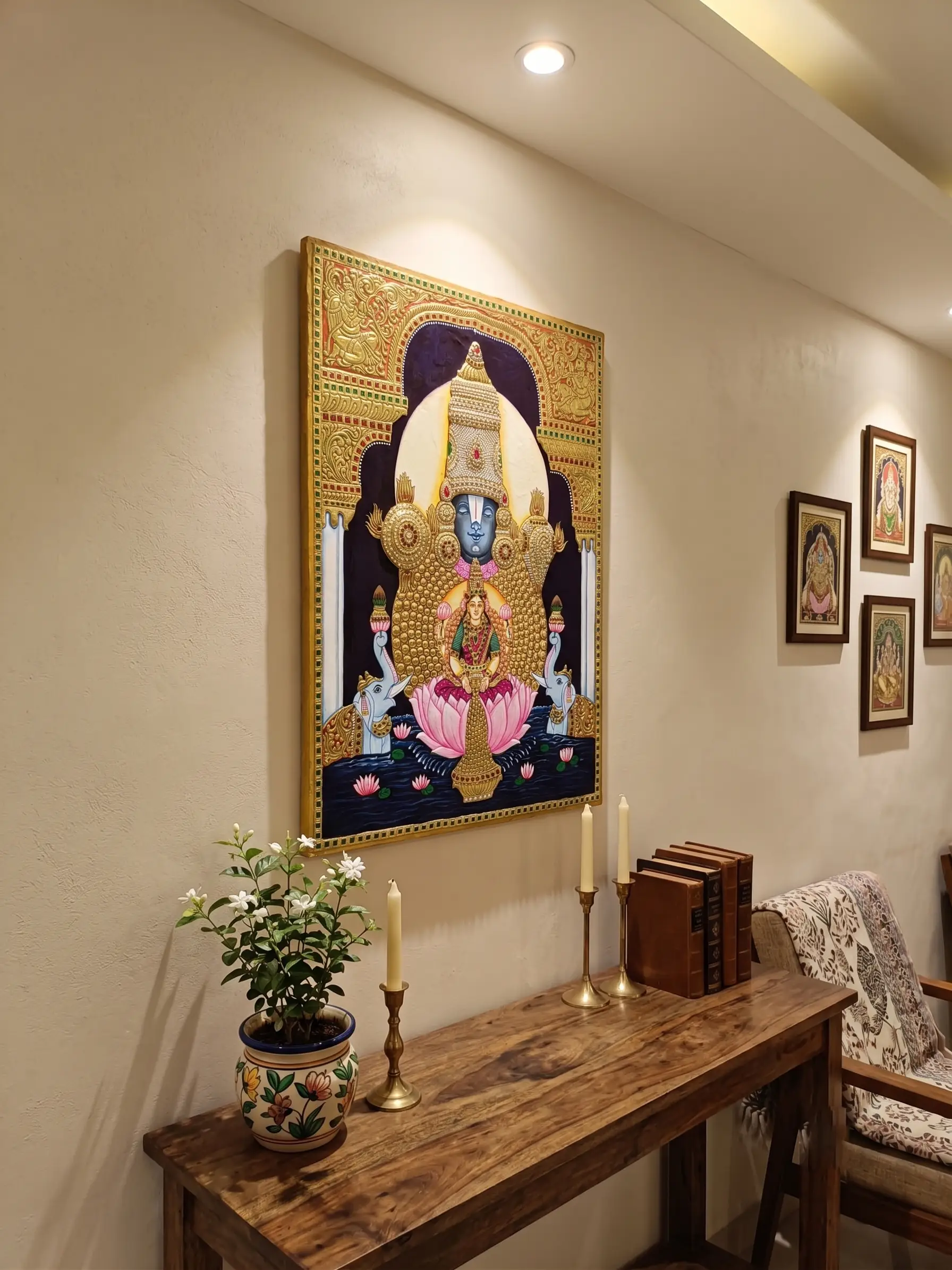 3D Vishnu Narayan Tanjore Painting